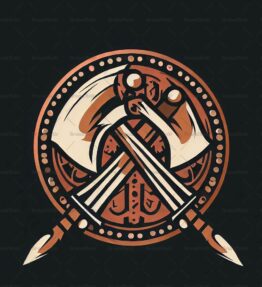 Wikingeraxt und Schild